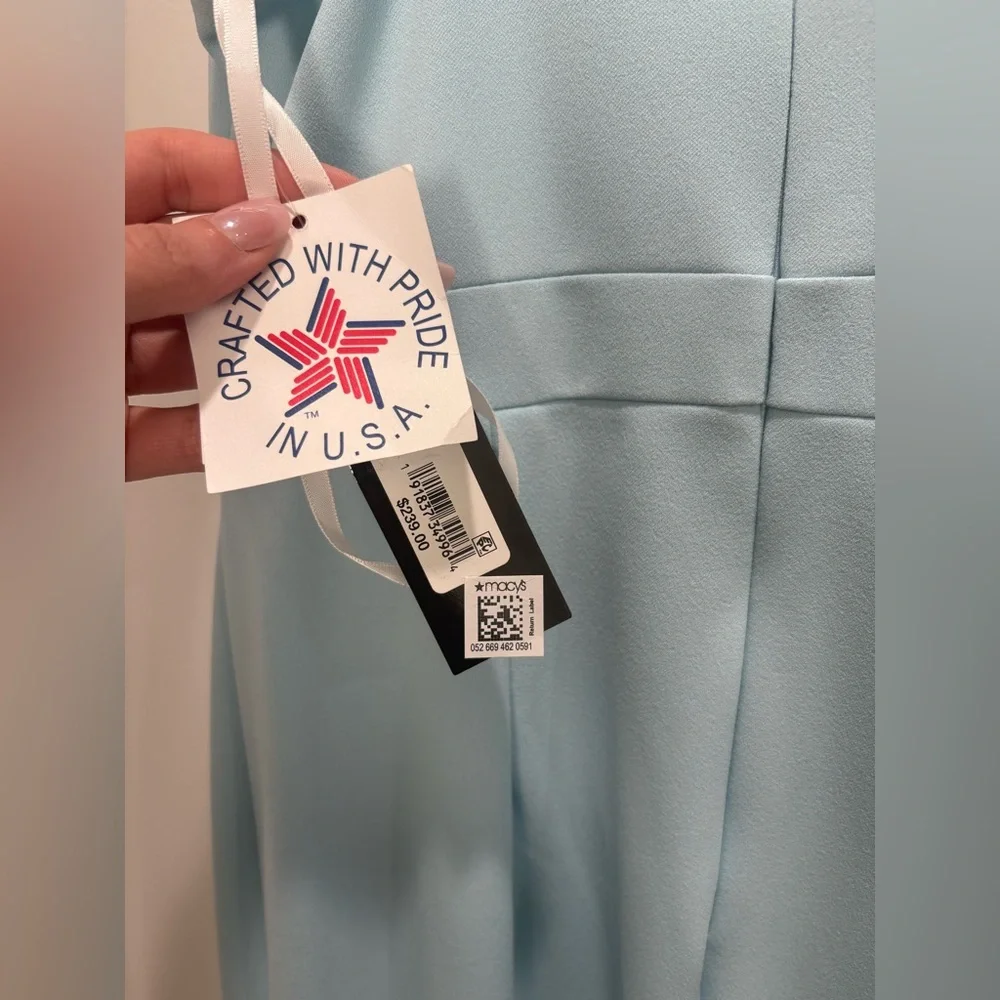 XSCAPE- Asymmetrical Light Blue Dress - Picture 4 of 5